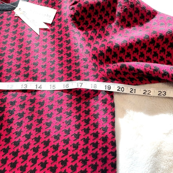NWT Women’s Philosophy Houndstooth Puff Sleeve Sweater Size M - Picture 9 of 12